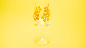 Modfest Acrylic Stemmed Wine Glass Set- Yellow/Orange
