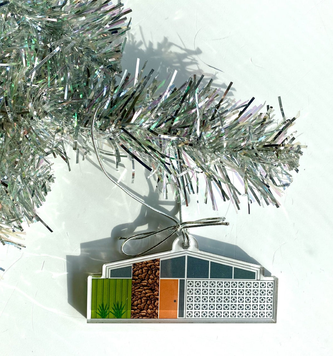 Acrylic Midcentury House Ornament- Twin Palms