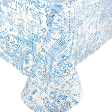 Load image into Gallery viewer, Caspari Reversible Kantha Table Cover in Pagoda Toile &amp; Blue Fretwork