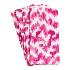 Caspari Modern Moiré Cloth Dinner Napkins in Fuchsia - Set of 4