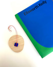 Load image into Gallery viewer, Kappos Ellsworth Kelly Blue Square with Red Stripe Necklace