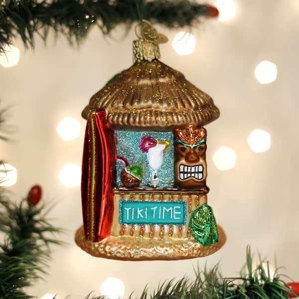 Tiki Hut Glass Ornament